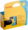 A yellow and blue cardboard box containing a Kodak disposable camera. Produktbild-Vorschau