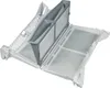 A white and gray lint filter for a dryer, shown open. Produktbild-Vorschau