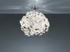 A white leaf-shaped LED ceiling light fixture is shown against a gray background. Produktbild-Vorschau