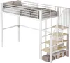 Merax Patrová postel 90x200cm s úložným prostorem a schody, Náhled obrázku produktu 4