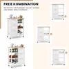 Pojízdný kuchyňský ostrovní vozík s dvoupatrovým úložným Náhled obrázku produktu 3