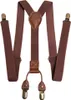 Bretelle elastiche da uomo marroni, robuste ed eleganti per Anteprima dell’immagine prodotto 1