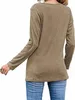 ASKSA Damen Langarm T-Shirt Rundhals Einfarbig Langarmshirt Produktbild-Vorschau 2