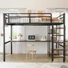okwish Hochbett,Kinderbett Jugendbett Metallbett Einzelbett Produktbild-Vorschau 2