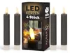 LED svíčky do vázy s časovačem, šedé barvy, 4 kusy, pro Náhled obrázku produktu 1