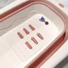 Faltbare Silikonbadewanne, rosa, tragbare Produktbild-Vorschau 8