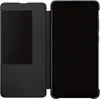 A black flip cover case for a smartphone is shown open, revealing the phone's screen. Anteprima dell’immagine prodotto