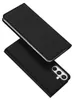 A black flip phone case is shown from a diagonal angle, with the phone inside the case visible. Produktbild-Vorschau
