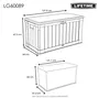 Diagrams showing the dimensions of two different sizes of a storage box. Produktbild-Vorschau