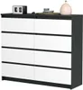 VBChome Kommode mit 8 Schubladen Schwarz mit Weiß 120 x 39 Produktbild-Vorschau 4