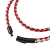 Lederkette Lederband Herren Halskette Rot Weiss 17-100 cm Produktbild-Vorschau 2