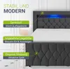 Juskys Boxspringbett Leona Samt 180x200 cm in Grau – mit Produktbild-Vorschau 5