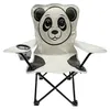 Kinder Anglersessel Hellgrau mit Getränkehalter und Tasche Motiv Panda Produktbild-Vorschau