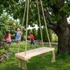 Huśtawka drewniana do ogrodu domu boho loft 49 cm bujak Podgląd zdjęcia produktu 7