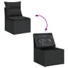 Design 8-tlg. Garten-Sofagarnitur mit Kissen Schwarz Poly Produktbild-Vorschau 3