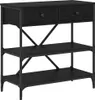 vidaXL Konsolentisch Schwarz Eichen-Optik 75 x 34,5 x 75 cm Produktbild-Vorschau 1