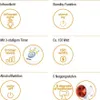 Collage of icons and text describing features of an infrared lamp. Produktbild-Vorschau