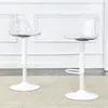 2er-Set Barhocker Weiß & Transparent, Höhenverstellbar Produktbild-Vorschau 3
