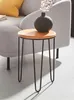 Beistelltisch "Retro" aus Metall, schwarz & Tischplatte aus Produktbild-Vorschau 1