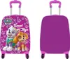 A collage showing the front and back of a Paw Patrol themed children's rolling suitcase. Anteprima dell’immagine prodotto