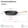 Gusseisenpfanne 28cm Gußeisenpfanne 70mm hoch mit Holzgriff Produktbild-Vorschau 2