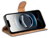 A smartphone in a book-style case, viewed from a diagonal angle. Podgląd zdjęcia produktu