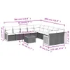 11-tlg. Garten-Sofagarnitur mit Kissen Schwarz Poly Rattan Produktbild-Vorschau 8