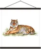 MuchoWow® Textilposter Tiger - Orange - Gras 90x90 cm mit Produktbild-Vorschau 1