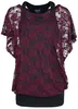Black Premium by EMP Damen bordeaux rotes Spitzenshirt mit Produktbild-Vorschau 1