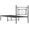 Bettgestell mit Kopfteil Metall Schwarz 75x190 cm Produktbild-Vorschau 7