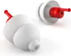 Two white earplugs with red tips are shown on a white background. One earplug is in the foreground and the other is in the background. Anteprima dell’immagine prodotto