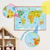 Lineo Bunte Weltkarte Kinder Poster 60 x 42 cm mit Tieren Produktbild-Vorschau 6