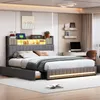 Letto imbottito CDGlobal 160x200cm con USB, Type-C e LED, Anteprima dell’immagine prodotto 5