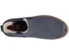 A top-down view of a blue Chelsea boot with a fur lining. Produktbild-Vorschau