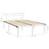 A white metal bed frame with wooden slats is shown against a white background. Dimensions are indicated with measurement lines and text. Náhľad obrázku produktu