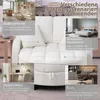 Rozkładana sofa 2 w 1 w kolorze beżowym z pufą z schowkiem, Podgląd zdjęcia produktu 7