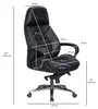 FineBuy Designer Bürostuhl Schwarz Bezug Echtleder Produktbild-Vorschau 3