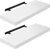 WOLTU 2er-Set Wandregal, Schweberegal, Holz Board, weiß, Produktbild-Vorschau 1