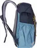 Side view of a navy blue and light blue backpack. Náhľad obrázku produktu