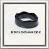 Edelschmiede925 Keramikring schwarz mit gewelltem Rand - Produktbild-Vorschau 1