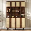 Merax Hochschrank Sideboard mit Rattan-Front, Vitrine mit Produktbild-Vorschau 4