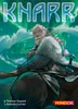 A fantasy-themed illustration of a warrior with a sword and fur cloak, set against a backdrop of the aurora borealis. Podgląd zdjęcia produktu