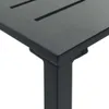 A close-up view of the corner of a black table. Produktbild-Vorschau