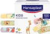 A box of Hansaplast Kids bandages with various animal designs. Produktbild-Vorschau