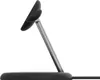 A side view of a black and silver wireless charger on a white background. Produktbild-Vorschau