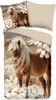Duvet cover Pure 135x200 + 1* 80x80 cm - horse & flowers Produktbild-Vorschau 1