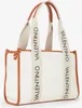 A white Valentino tote bag with brown trim and straps. Anteprima dell’immagine prodotto