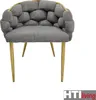 Alsen Polsterstuhl mit Metallgestell Gold Grau 60x68x80 cm, Produktbild-Vorschau 3