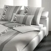 A neatly made bed with pillows and bedding. Produktbild-Vorschau