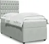 vidaXL Boxspringbett mit Matratze Hellgrau 100x200 cm Samt Produktbild-Vorschau 2
